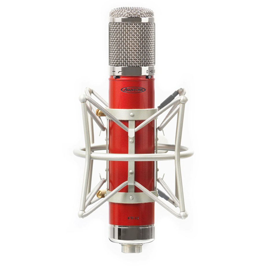 Bright red Avantone CV-12 tube mic